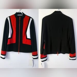 BNWT - Joseph Ribkoff - (Size 12) Women's Black Red Ivory Jacket